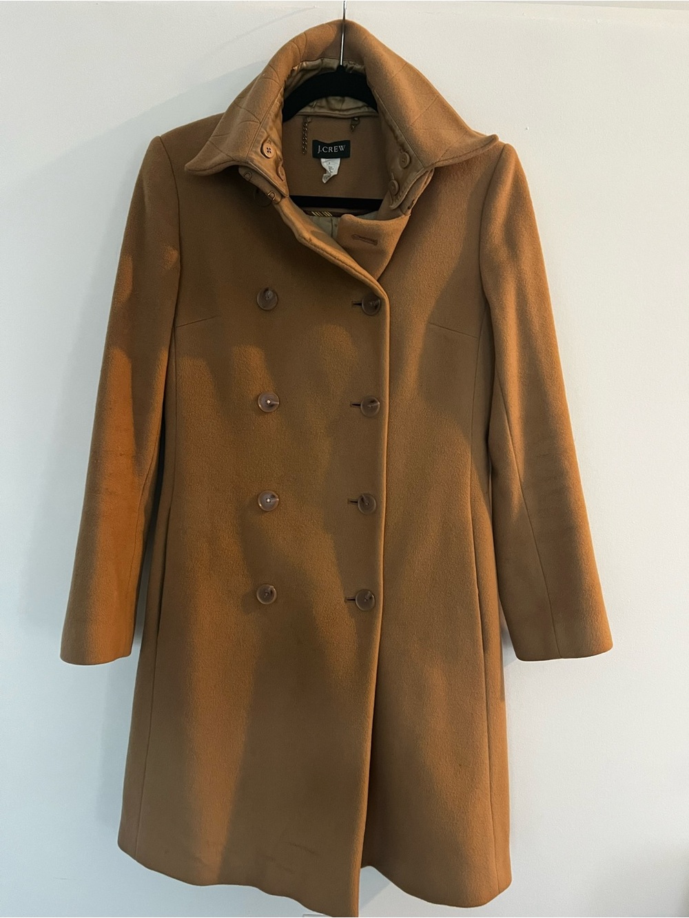 J. Crew Double-Breasted Pea Coat in Camel Brown